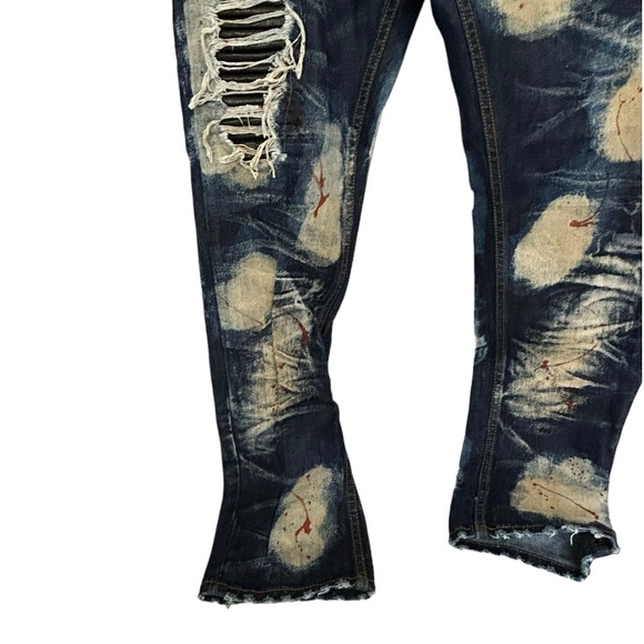 HERITAGE by AMERICA 76 JEANS MEN 36x33 Distressed Cotton Blue Denim Distillery - Picture 4 of 11